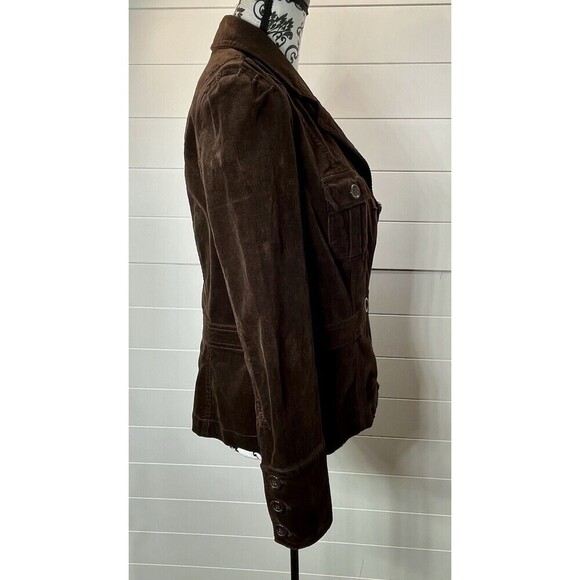JKLA Corduroy Jacket Womens Cotton Stretch Brown US M Preppy Office Siren - Picture 7 of 13